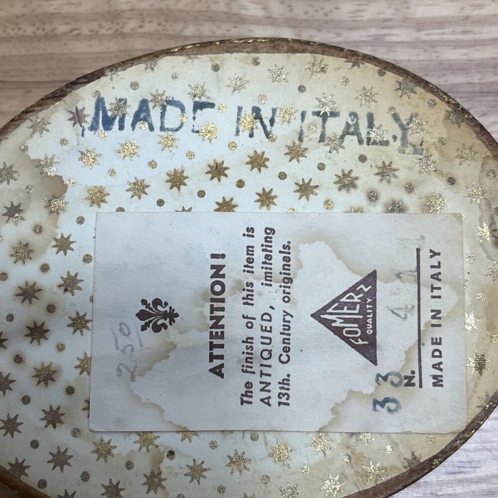 Vintage Made In Italy Formerz Golden Plastic Framed Art Made In Italy Numbered - Picture 4 of 6